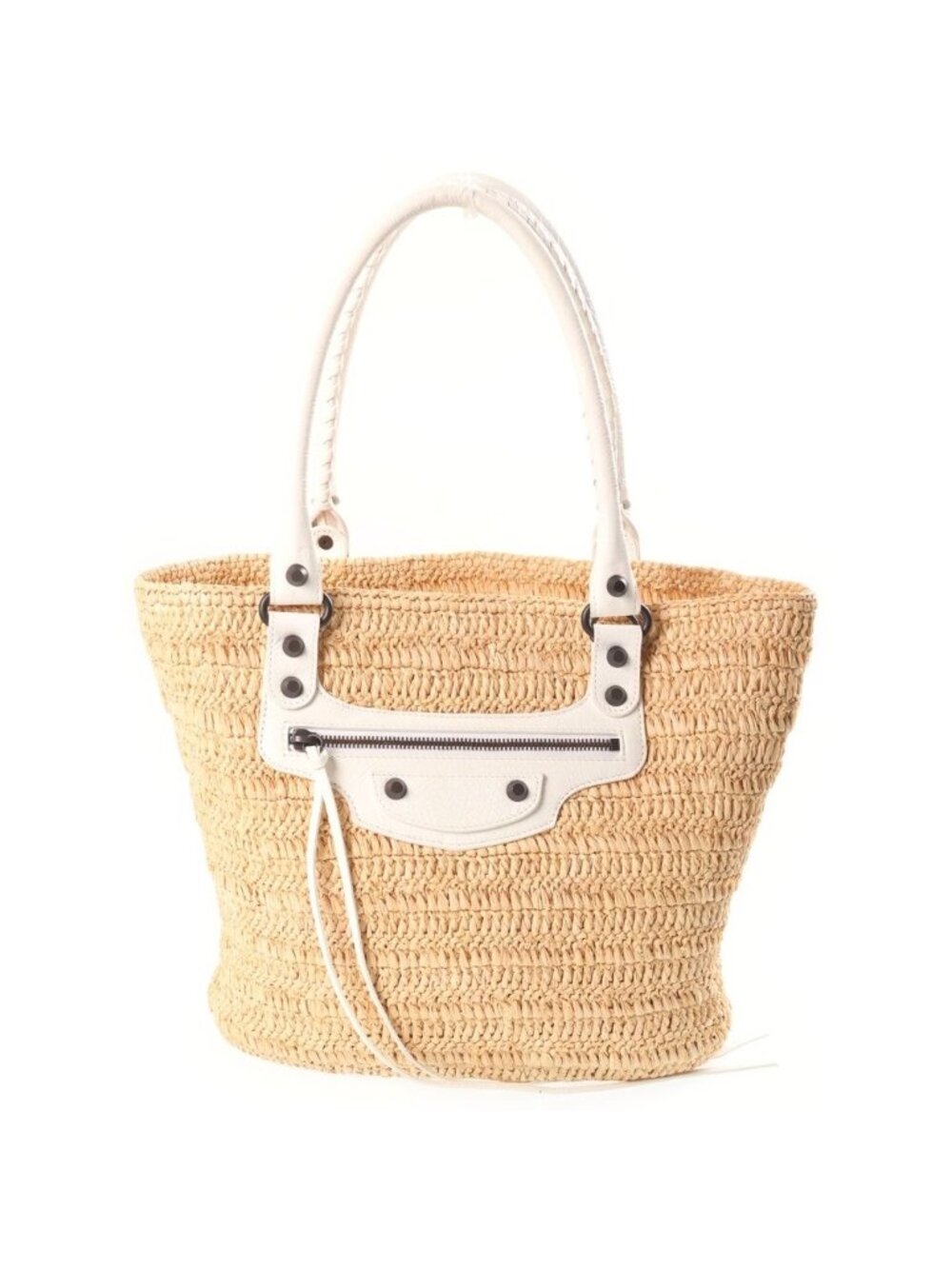 Balenciaga Le City Small Basket Shoulder Bag White